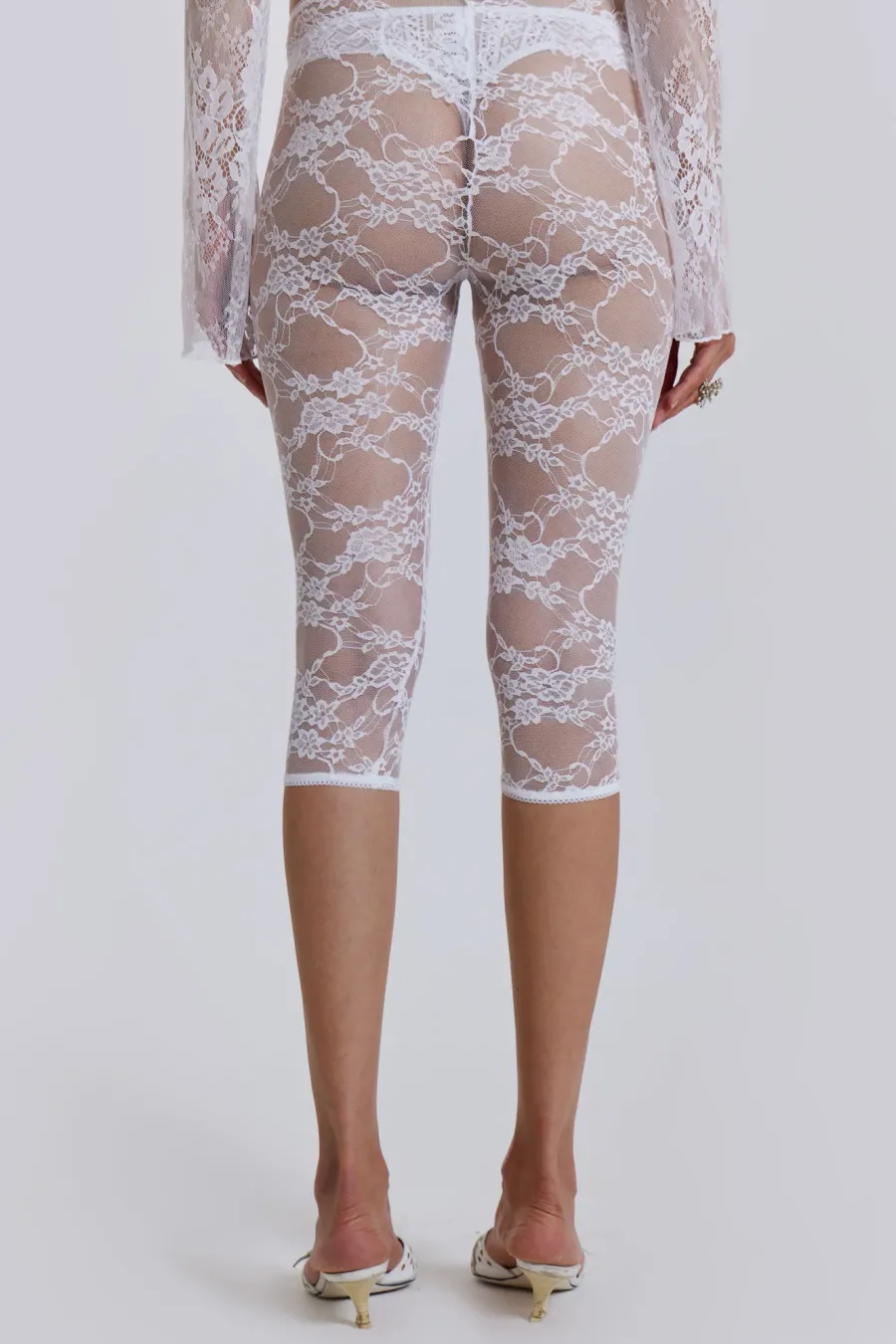 Jaded London Shorts & Jorts*Venice Lace Pedal Pushers In White