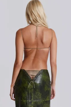 Jaded London *Venom Faux Leather Bralette Top