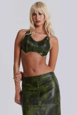Jaded London *Venom Faux Leather Bralette Top