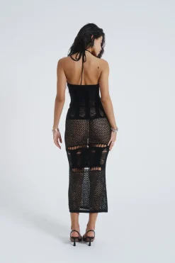 Jaded London Beach Dress*Venus Knit Mix Halter Neck Maxi Dress