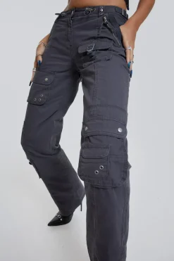 Jaded London *Vintage Grey Low Rise Cargo Pants