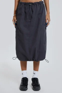 Jaded London Parachute Pants*Vintage Grey Midi Cargo Skirt