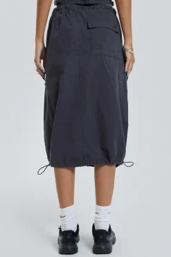 Jaded London Parachute Pants*Vintage Grey Midi Cargo Skirt