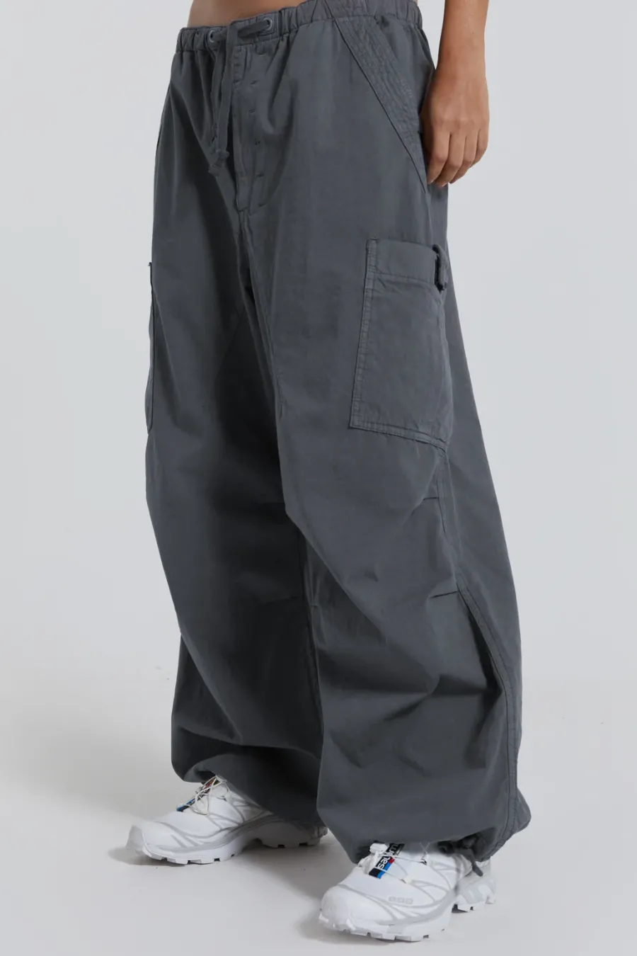 Jaded London Trousers*Vintage Grey Parachute Cargo Pants