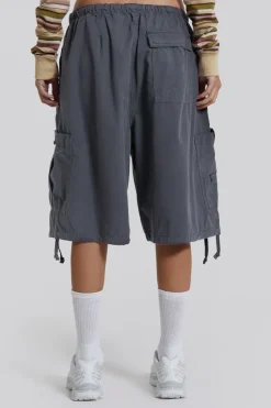 Jaded London Parachute Pants*Vintage Grey Parachute Cargo Shorts