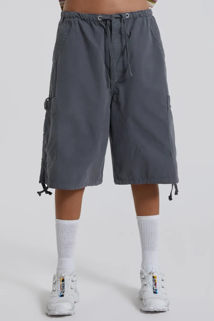 Jaded London Parachute Pants*Vintage Grey Parachute Cargo Shorts