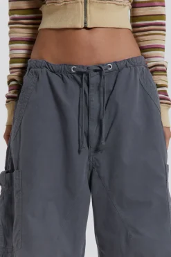 Jaded London Parachute Pants*Vintage Grey Parachute Cargo Shorts