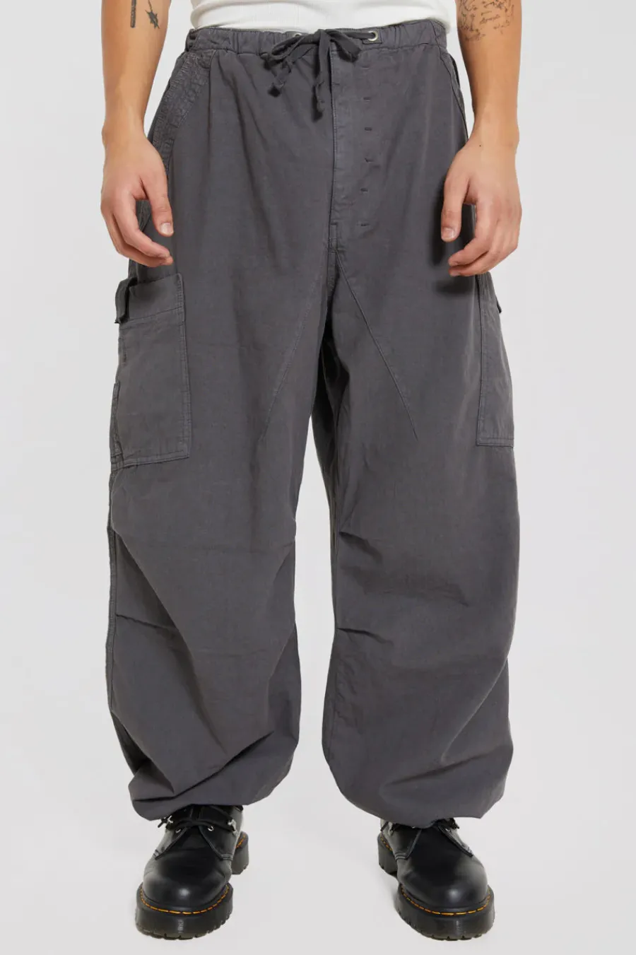 Jaded London Parachute Pants*Vintage Grey Parachute Cargo Pants