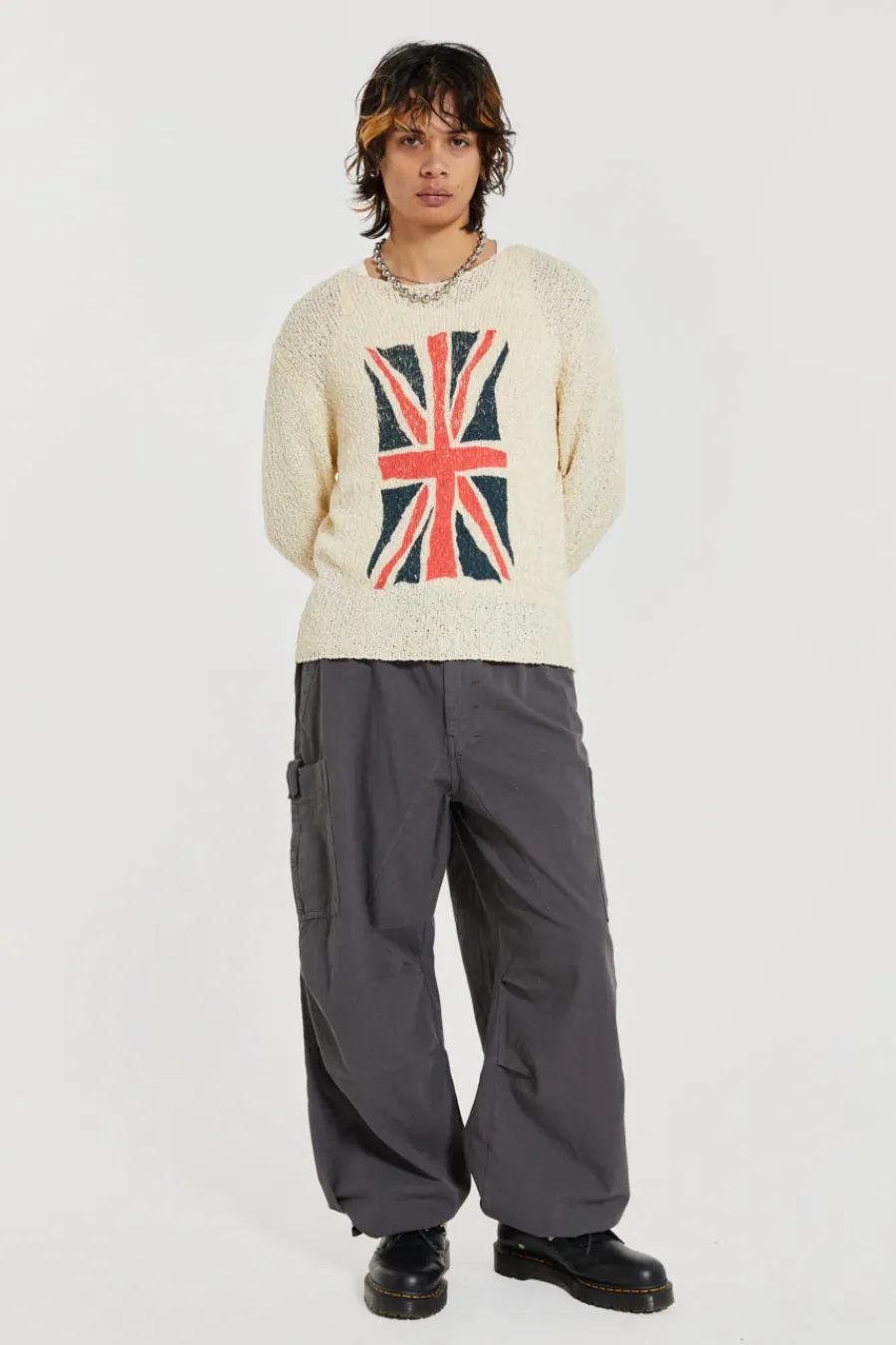 Jaded London Parachute Pants*Vintage Grey Parachute Cargo Pants