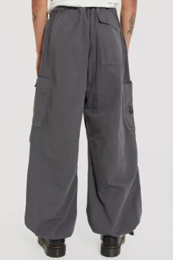 Jaded London Parachute Pants*Vintage Grey Parachute Cargo Pants