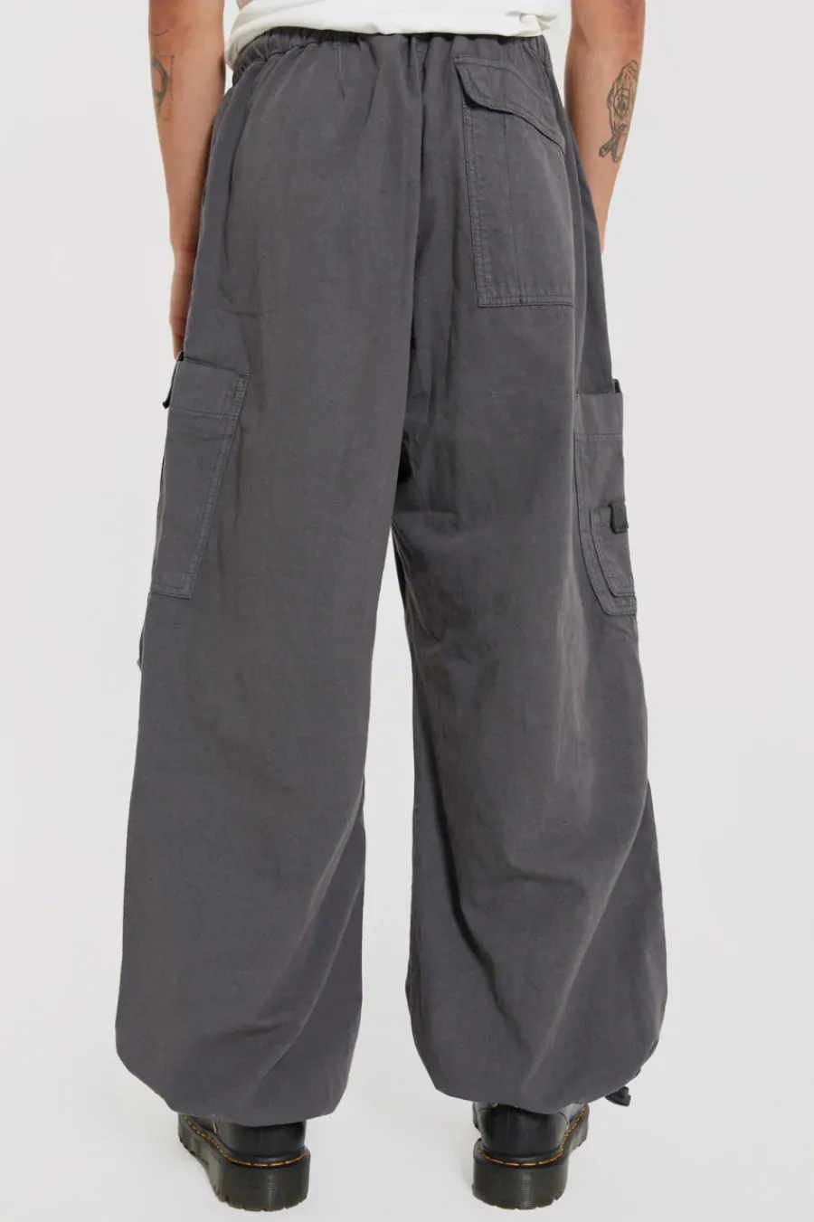 Jaded London Parachute Pants*Vintage Grey Parachute Cargo Pants