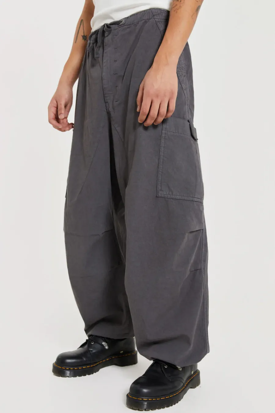 Jaded London Parachute Pants*Vintage Grey Parachute Cargo Pants