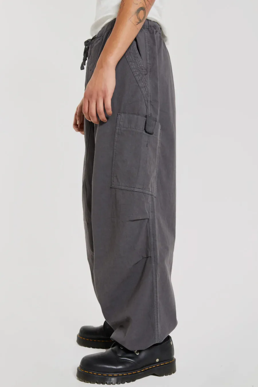 Jaded London Parachute Pants*Vintage Grey Parachute Cargo Pants