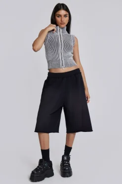 Jaded London Joggers*Washed Black Colossus Jogger Shorts