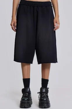 Jaded London Joggers*Washed Black Colossus Jogger Shorts