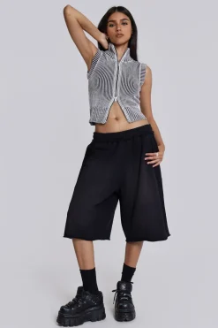 Jaded London Joggers*Washed Black Colossus Jogger Shorts