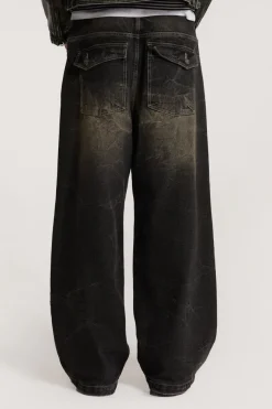 Jaded London Baggy Jeans*Washed Black Razor Jean