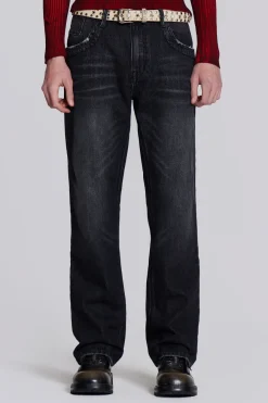Jaded London Slim/Straight Jeans*Washed Black Reed Jeans