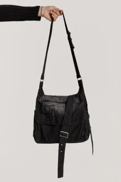 Jaded London *Washed Black Stellar Denim Messenger Bag