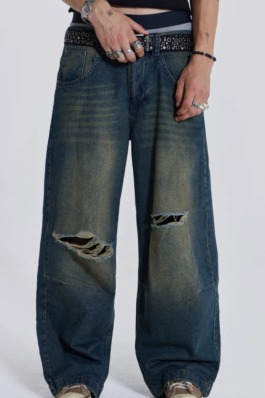 Jaded London Jeans*Washed Blue Busted Colossus Jeans