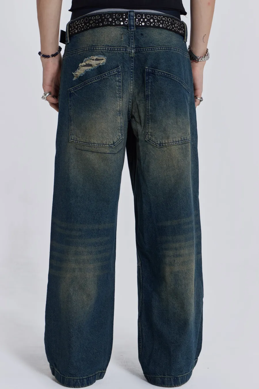 Jaded London Jeans*Washed Blue Busted Colossus Jeans