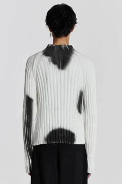 Jaded London Knitwear*White Asymmetric Luster Knit