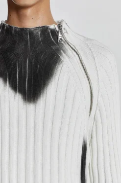 Jaded London Knitwear*White Asymmetric Luster Knit