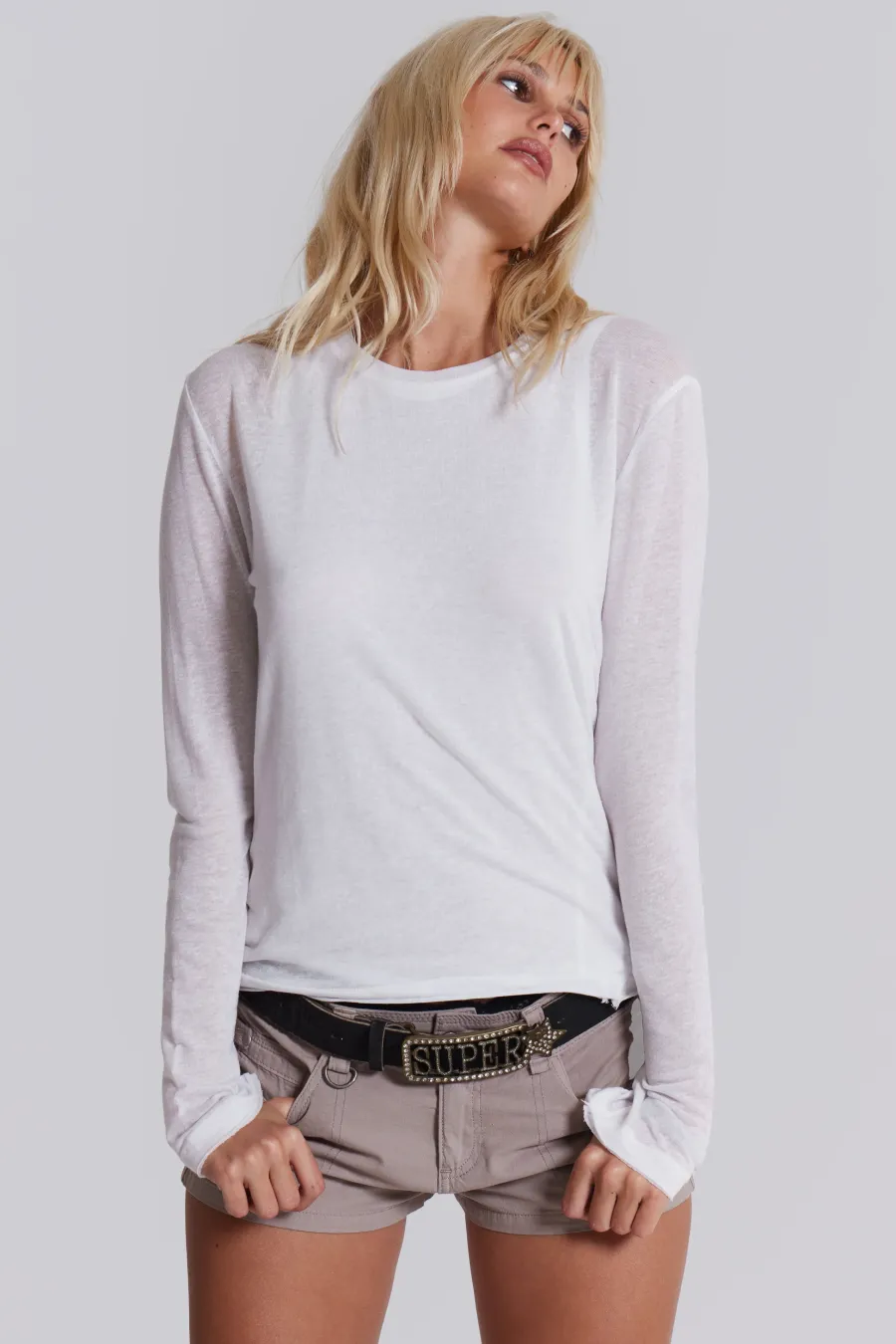 Jaded London T-Shirts*White Mist Long Sleeve