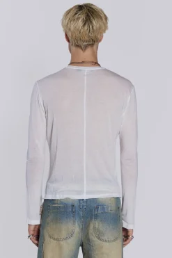 Jaded London T-Shirts*White Mist Long Sleeve