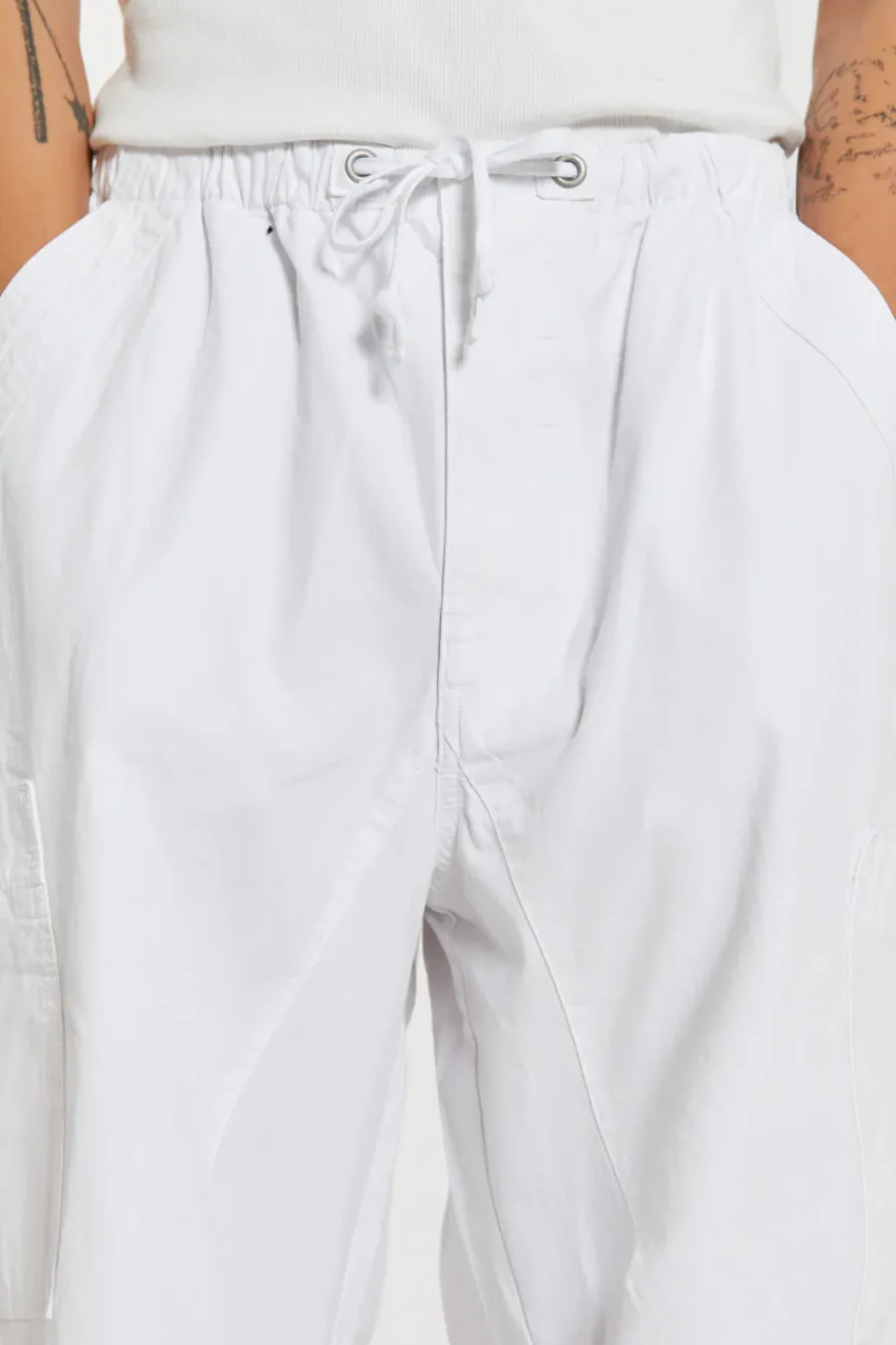 Jaded London Parachute Pants*White Parachute Cargo Pants