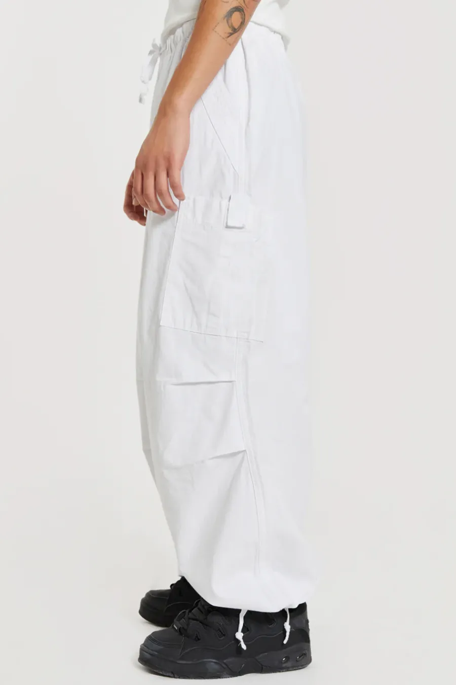 Jaded London Parachute Pants*White Parachute Cargo Pants