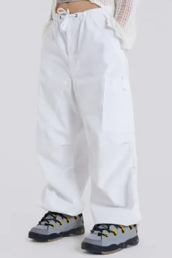 Jaded London Trousers*White Parachute Cargo Pants