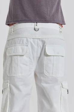 Jaded London Cargo Pants*White Straight Leg Cargo Trousers