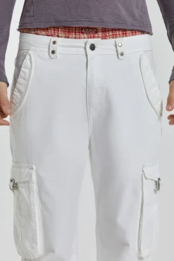 Jaded London Cargo Pants*White Straight Leg Cargo Trousers