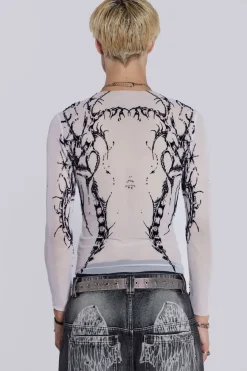 Jaded London T-Shirts*White Wings Mesh Top