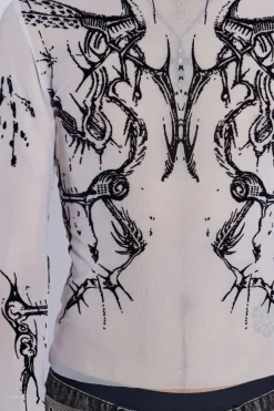Jaded London T-Shirts*White Wings Mesh Top