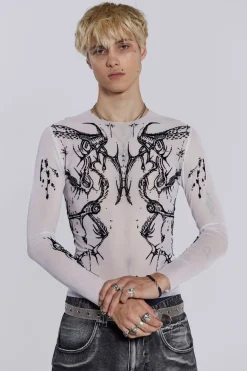 Jaded London T-Shirts*White Wings Mesh Top