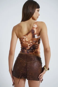 Jaded London Crop Tops*Yeehaw One Shoulder Asymmetric Buckle Top