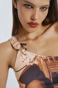 Jaded London Crop Tops*Yeehaw One Shoulder Asymmetric Buckle Top