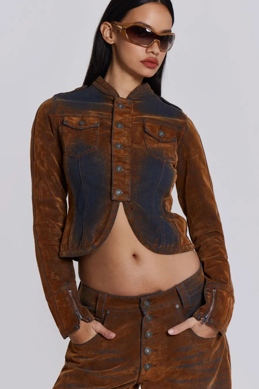 Jaded London *Zebe Velvet Touch Jacket